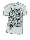 SCOTT PILGRIM T-SHIRT CHARACTER MAP SILVER XLARGE